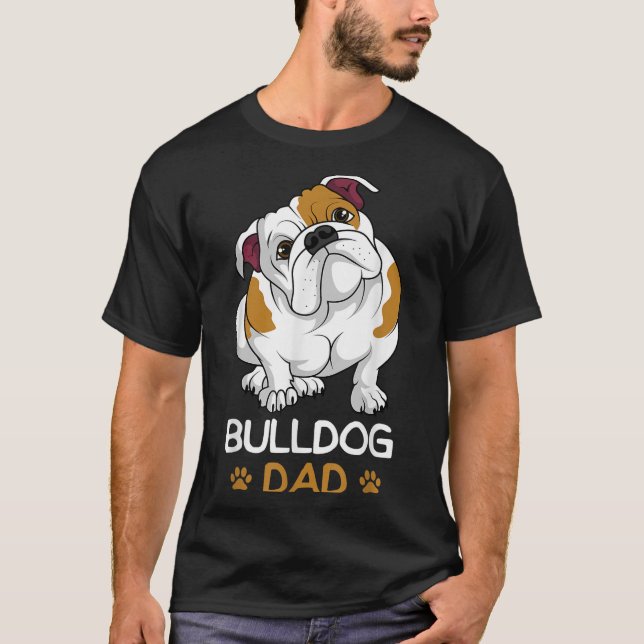 Bulldog Vater Funny English Bulldog Hundebesitzer  T-Shirt (Vorderseite)