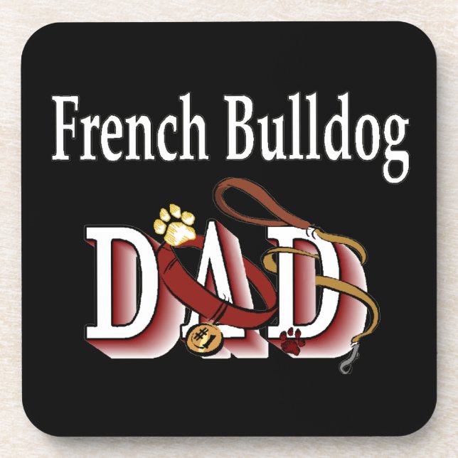 Bulldog-Vater Getränkeuntersetzer (Vorderseite)