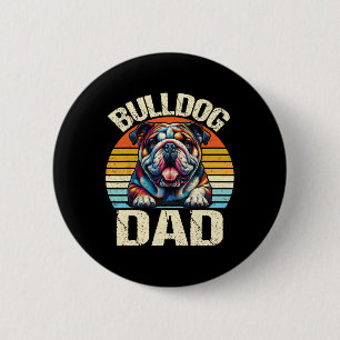 Bulldog Vater Hund liebt Papa Vatertag Button
