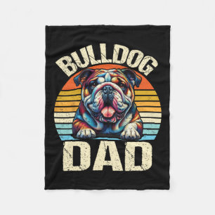 Bulldog Vater Hund liebt Papa Vatertag Fleecedecke