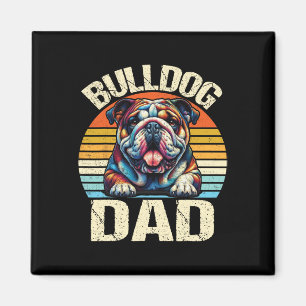 Bulldog Vater Hund liebt Papa Vatertag Magnet