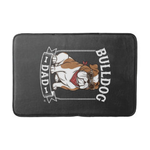 Bulldog-Vater-Hund-Sonnenbrille-Bandana Badematte