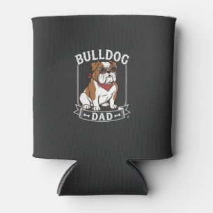 Bulldog-Vater-Hund-Sonnenbrille-Bandana Dosenkühler