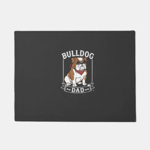 Bulldog-Vater-Hund-Sonnenbrille-Bandana Fußmatte
