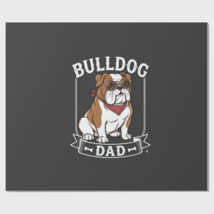 Bulldog-Vater-Hund-Sonnenbrille-Bandana Geschenkpapier
