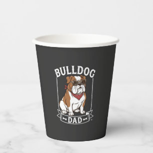 Bulldog-Vater-Hund-Sonnenbrille-Bandana Pappbecher
