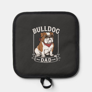 Bulldog-Vater-Hund-Sonnenbrille-Bandana Topflappen
