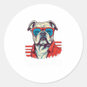 Bulldog-Vater Runder Aufkleber