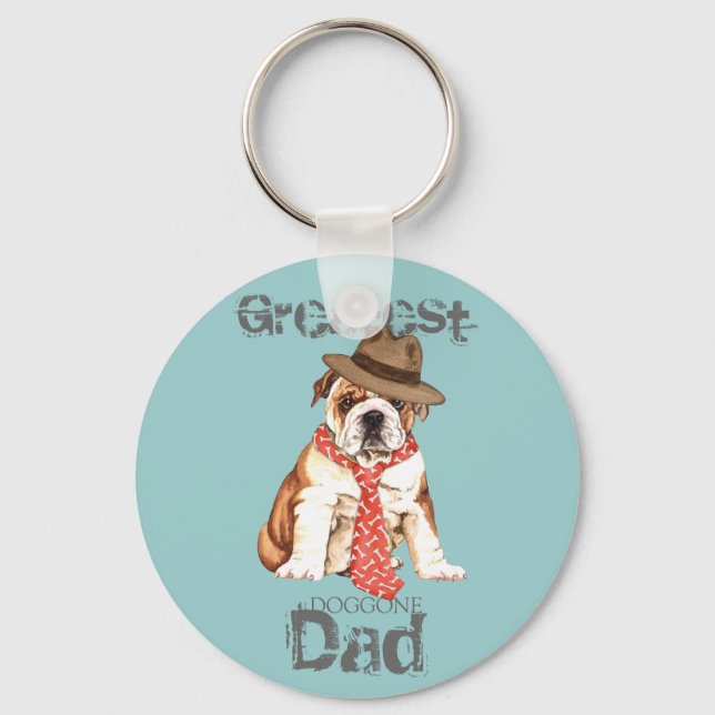 Bulldog-Vater Schlüsselanhänger (Vorderseite)
