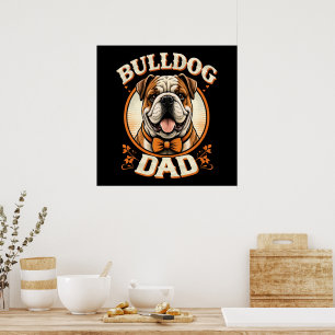 Bulldog-Vater – Süßer vintage Bulldogge Vatertag Poster
