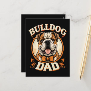 Bulldog-Vater – Süßer Vintage-Bulldogge zum Vatert Feiertagspostkarte