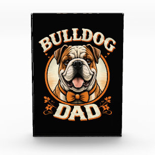 Bulldog-Vater – Süßer Vintage-Bulldogge zum Vatert Fotoblock