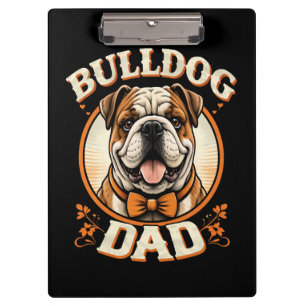Bulldog-Vater – Süßer Vintage-Bulldogge zum Vatert Klemmbrett