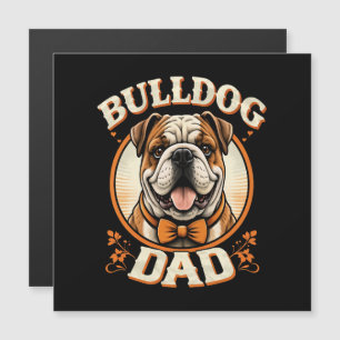 Bulldog-Vater – Süßer Vintage-Bulldogge zum Vatert Magnetkarte