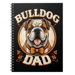 Bulldog-Vater – Süßer Vintage-Bulldogge zum Vatert Notizblock
