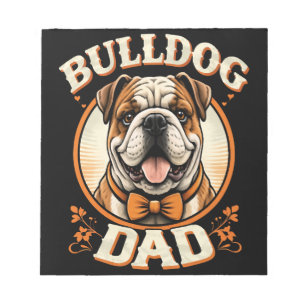 Bulldog-Vater – süßer vintage Bulldogge zum Vatert Notizblock