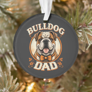 Bulldog-Vater – Süßer Vintage-Bulldogge zum Vatert Ornament