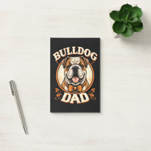 Bulldog-Vater – Süßer Vintage-Bulldogge zum Vatert Post-it Klebezettel