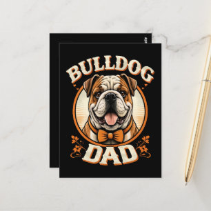 Bulldog-Vater – Süßer Vintage-Bulldogge zum Vatert Postkarte