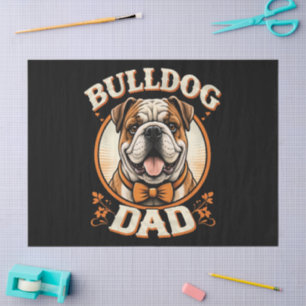 Bulldog-Vater – süßer vintage Bulldogge zum Vatert Seidenpapier