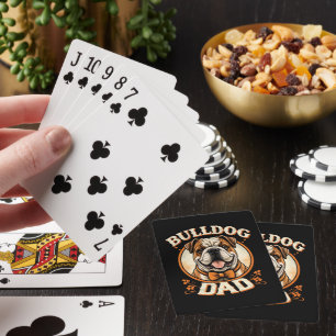 Bulldog-Vater – Süßer Vintage-Bulldogge zum Vatert Spielkarten