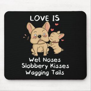 Bulldog Vater und Son Kisses Liebe Mein Hund Spric Mousepad