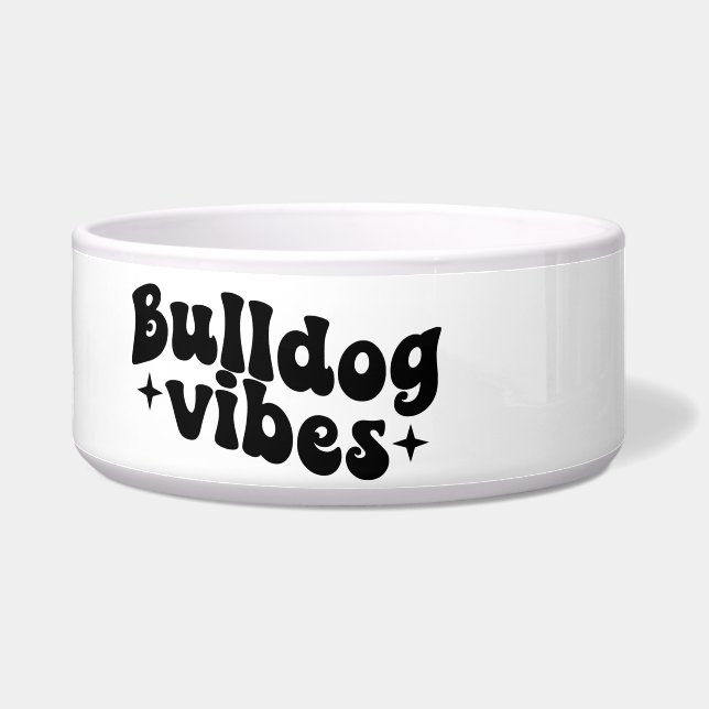 Bulldog Vibes Keramik Dog Bowl Napf (Links)