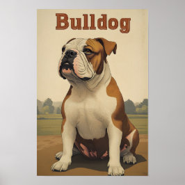 Bulldog Vintage Kunst Poster