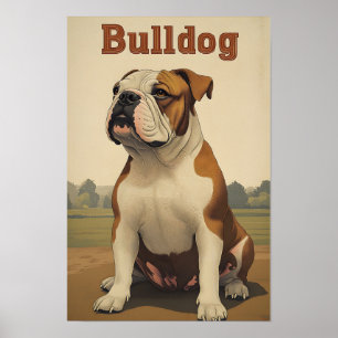 Bulldog Vintage Kunst Poster