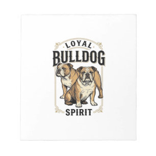 Bulldog Vintage-Shirt Twin Bulldogs Gravur Tee_ Notizblock