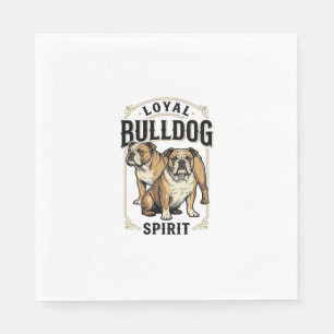 Bulldog Vintage-Shirt Twin Bulldogs Gravur Tee_ Serviette