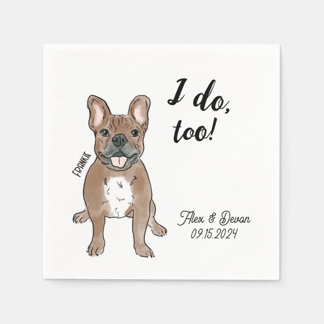 Bulldog Wedding Cocktail Napkin Serviette (Vorderseite)