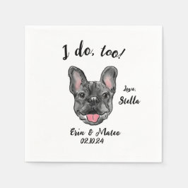 Bulldog Wedding Cocktail Napkin Serviette