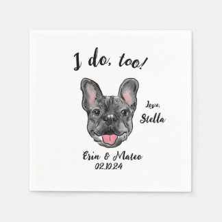 Bulldog Wedding Cocktail Napkin Serviette