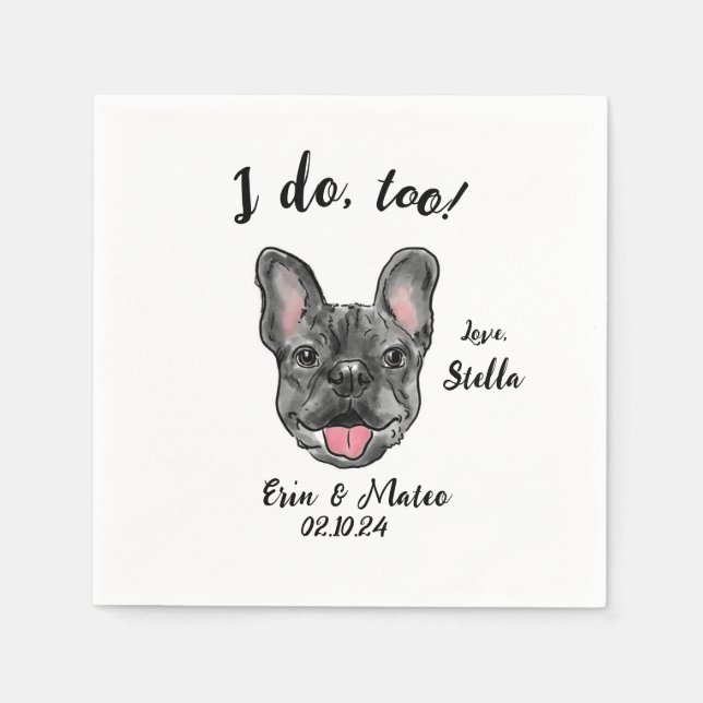 Bulldog Wedding Cocktail Napkin Serviette (Vorderseite)