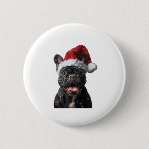 Bulldog Weihnachten Button