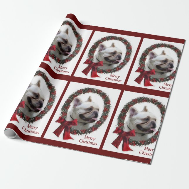 Bulldog Weihnachten Geschenkpapier (Ungerollt)