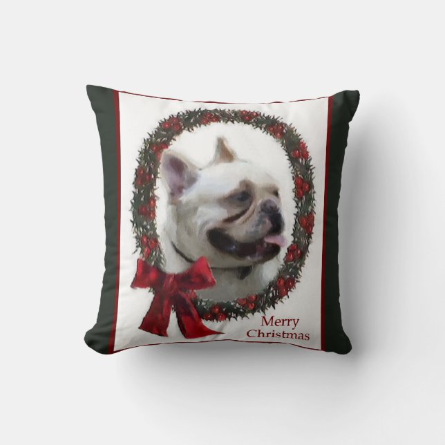 Bulldog Weihnachten Kissen (Vorderseite)