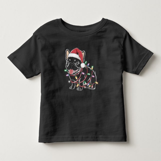 Bulldog Weihnachten Kleinkind T-shirt (Vorderseite)