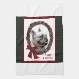 Bulldog Weihnachten Küchentuch