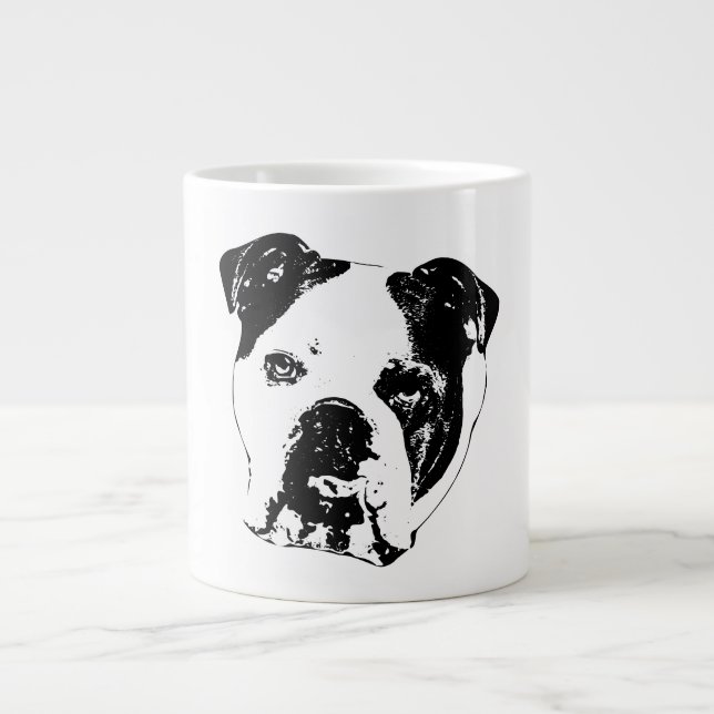 Bulldog-Weihnachten Nah Jumbo-Tasse (Vorderseite)