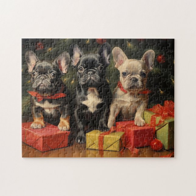 Bulldog Weihnachten Puzzle (Horizontal)