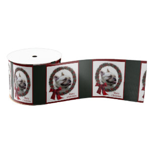 Bulldog Weihnachten Ripsband