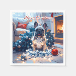 Bulldog Weihnachten Serviette
