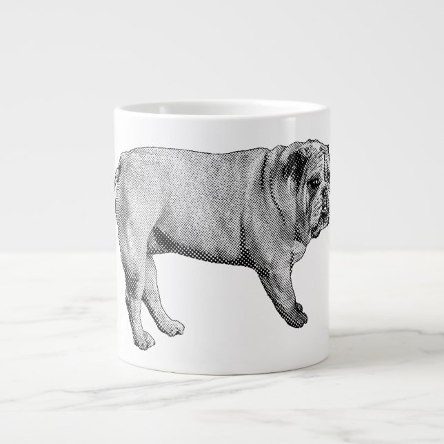Bulldog-Weihnachten-Tasse Jumbo-Tasse (Vorderseite)