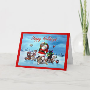 Bulldog Weihnachten Weihnachten und Tiere Grußkart