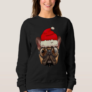 Bulldog Weihnachts Hund Santa Hut Xmas Jungen Kind Sweatshirt
