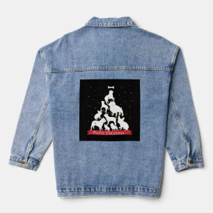 Bulldog Weihnachtsbaum Jeansjacke