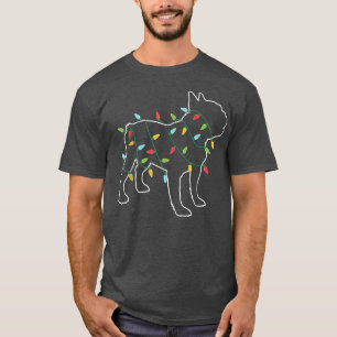 Bulldog Weihnachtsbaum Light Pajama Xmas Hundelieb T-Shirt