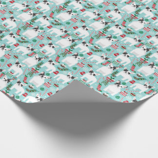 Bulldog-Weihnachtsbrille Geschenkpapier
